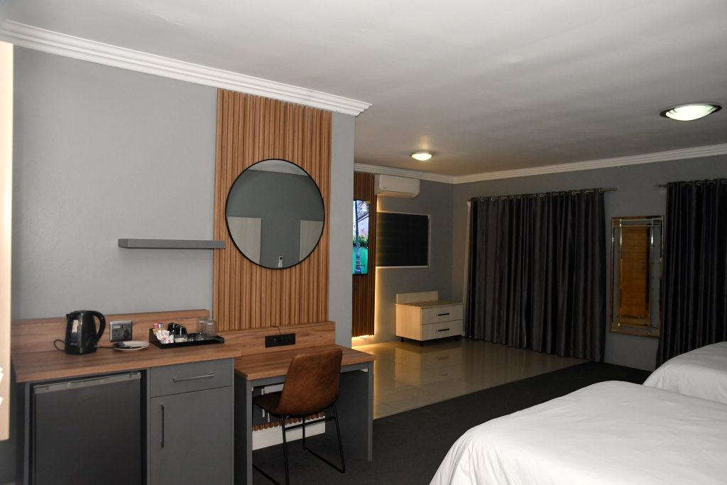 Deluxe Double Room (Room 2) at Al-Beit Lodge, Summerstrand, Gqeberha at night
