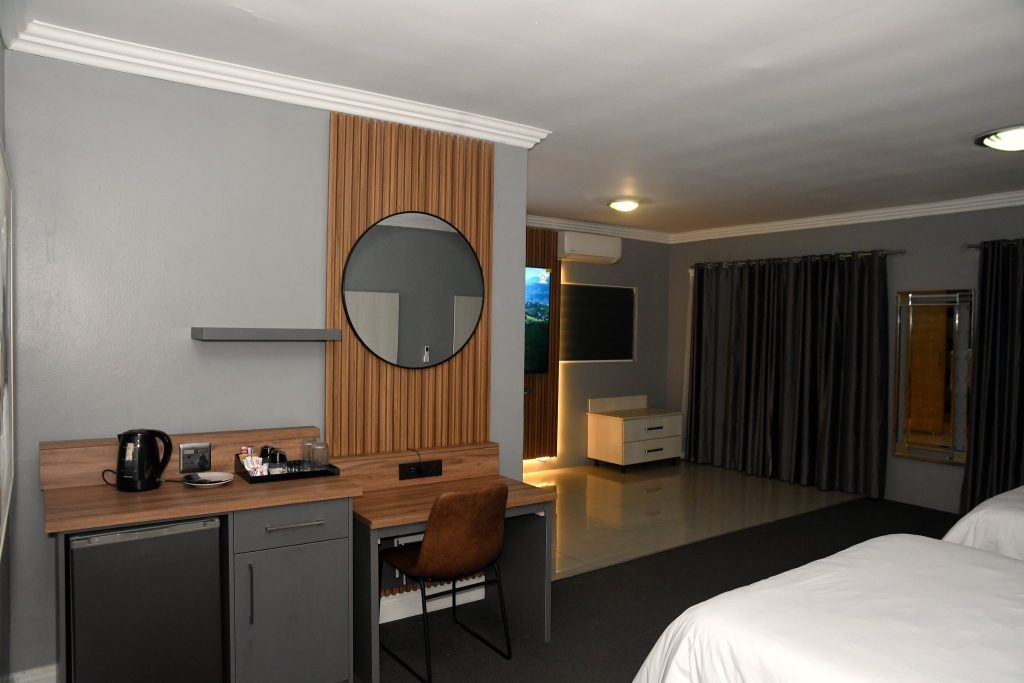 Deluxe Double Room (Room 2) at Al-Beit Lodge, Summerstrand, Gqeberha at night